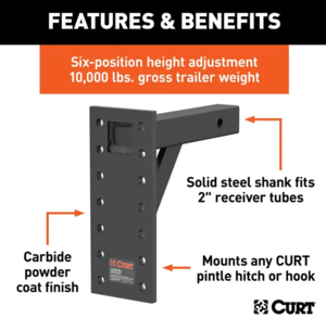 Curt Adjustable Pintle Mount, 2