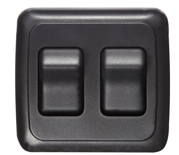 RV Designer DC SPST Double Contoured Rocker Switch - Black  • S523