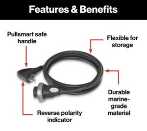 Furrion Faultsmart 36' RV Power Cord - 30A, 125V, Black • 2021124339
