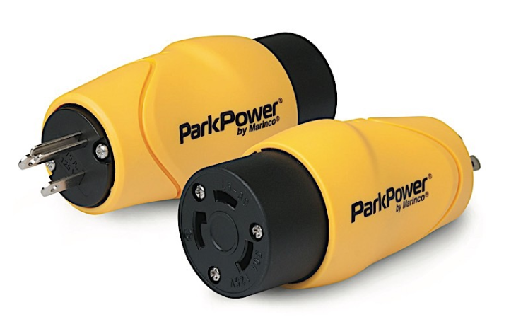 ParkPower RV Adapter with 15A Straight Male and 30A Locking Female  • S15-30RV