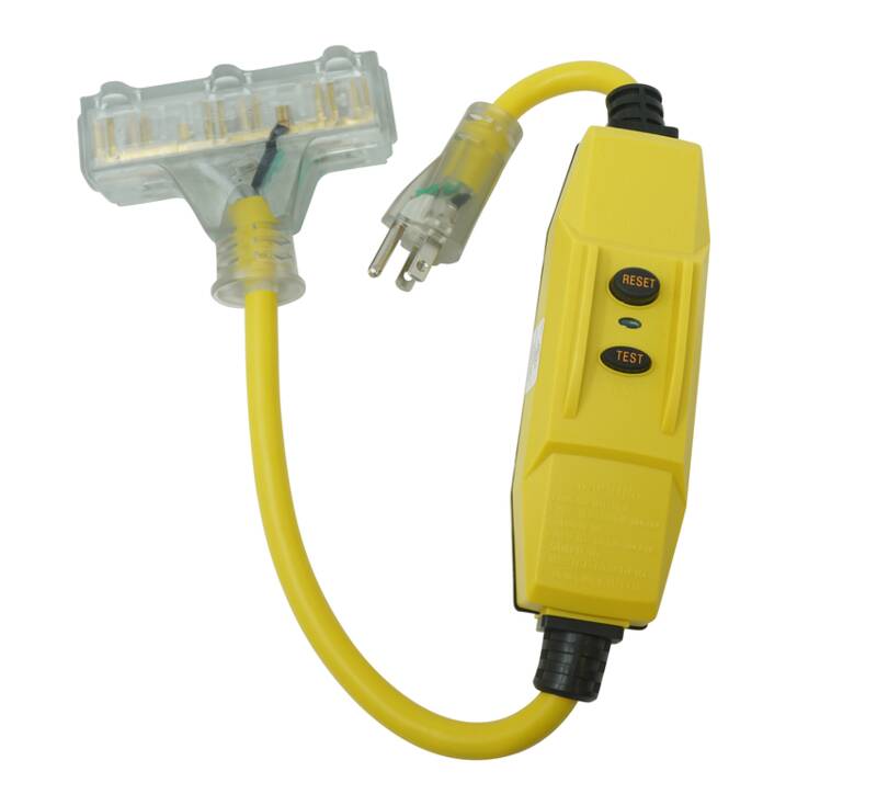 Southwire ShockShield 15A Inline GFCI w/ 12/3 2' Cord w/ Lit Tri-Source End • 26020008-6