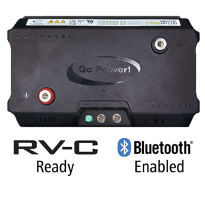 Go Power Sun Cycle Lithium RV Battery - LiFePo4 - Bluetooth - Group 24 - 12V - 100 Amp Hour  • 83156