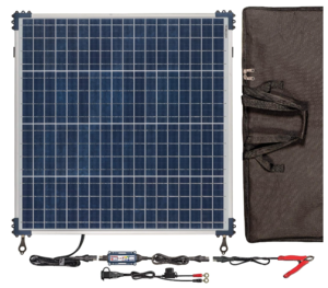 Optimate Solar 60W Travel Kit, 6-Step 12V 5A Weatherproof Solar Battery Saving Charger & Maintainer  • TM523-6TK