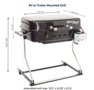 Flame King RV Trailer Mounted Grill BBQ with Carry Bag Bag, Black  • YSNHT500