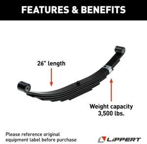 Lippert 6-Leaf Double Eye Axle Leaf Spring - 3,500 Lbs  • 679372