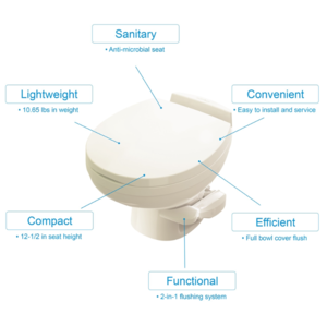 Thetford Aqua Magic Residence Low Profile Toilet With Hand Sprayer, Bone  • 42176