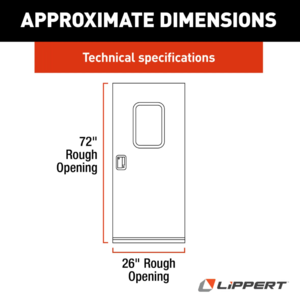 Lippert Right Hinge RV Square Entry Door with Screen Door - 26