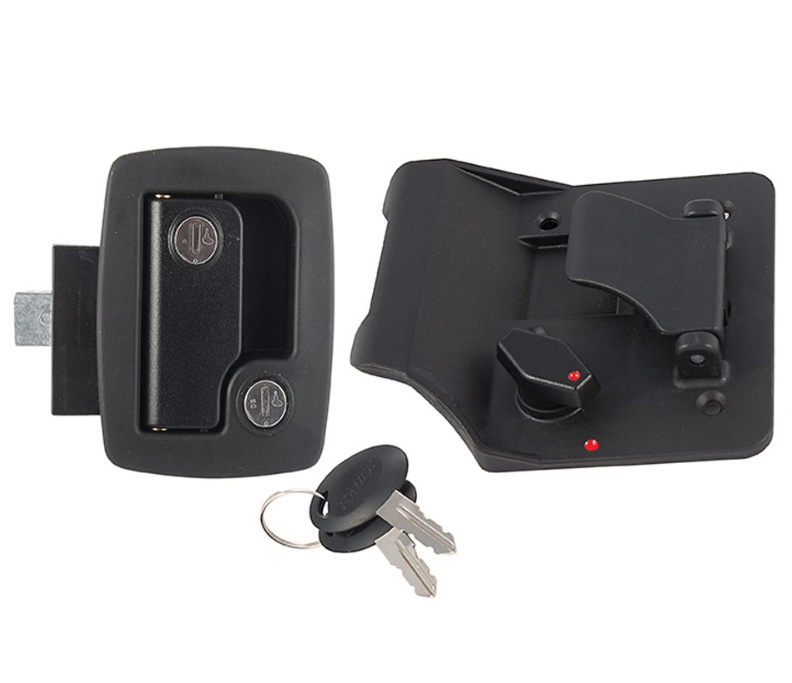 Bauer RV Entry Door Lock With Keys - Black  • 013-520