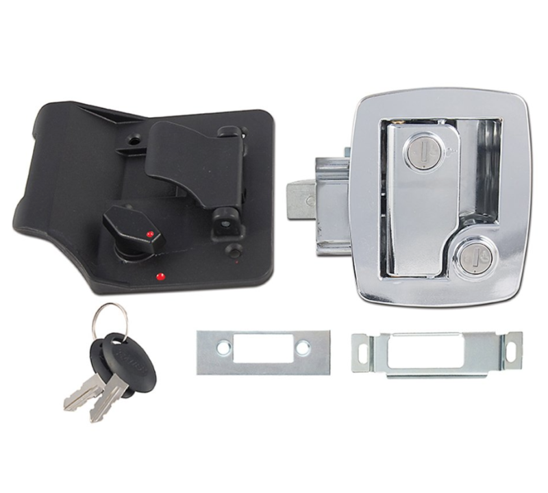 Bauer RV Entry Door Lock With Keys - Chrome  • 013-535