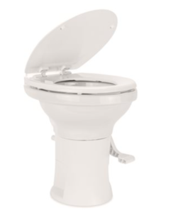 Camco Premium Ceramic RV Toilet with Ergonomic Design, Bone  • 41715