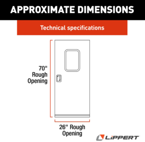 Lippert Right Hinge RV Square Entry Door with Screen Door - 26