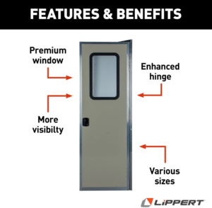 Lippert Right Hinge RV Square Entry Door with Screen Door - 26