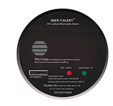 Safe-T-Alert Carbon Monoxide Alarm - Black Round Surface Mount 5 Yr Sealed In Lithium Battery • SA-339-BL