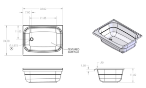 Specialty Recreation White Bathtub - Left Drain - 24