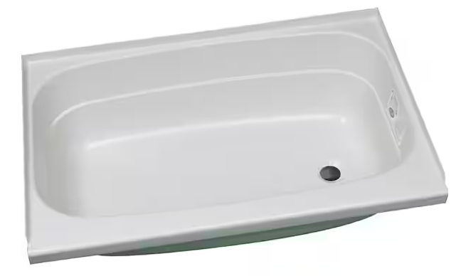 Specialty Recreation White Plastic Rectangular Bath Tub with Right Hand Drain, 32