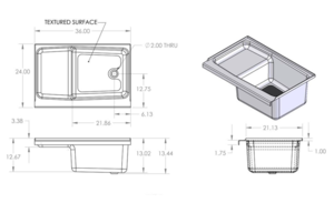 Specialty Recreation White Plastic Rectangular Step Bath Tub with Right Hand Drain, 36