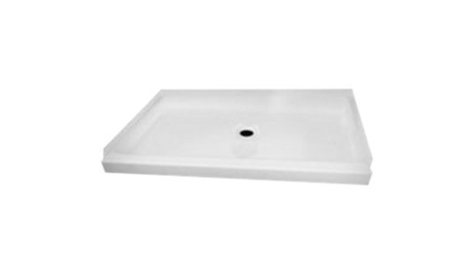 Specialty Recreation White Plastic Rectangular Shower Pan with Center Drain Hole, 32