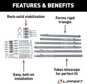 Lippert Short Fifth-Wheel Kit - JT's Strong Arm Jack Stabilizer  • 191024