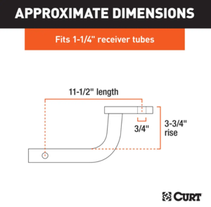 Curt Class 1 Ball Mount, 1-1/4