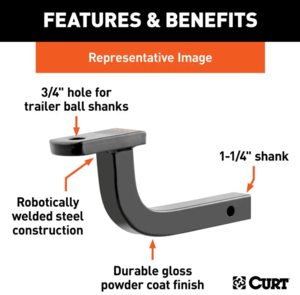 Curt Class 1 Ball Mount, 1-1/4