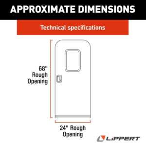 Lippert Right Hinge RV Radius Entry Door with Screen Door with Drip Cap & Threshold - 24