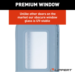 Lippert Right Hinge RV Radius Entry Door with Screen Door with Drip Cap & Threshold - 24