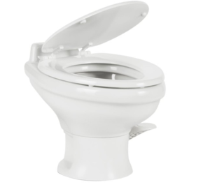 Dometic 321 Gravity Toilet, Elongated Ceramic Bowl, Low-Profile Height, White  • 9108782773