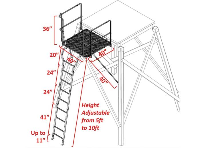 Shadow Hunter Adjustable Ladder Platform for Elevated Platform  • SH33LP