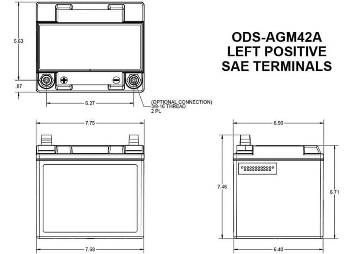 Odyssey Extreme Series Powersport 12V Battery  • ODS-AGM42A