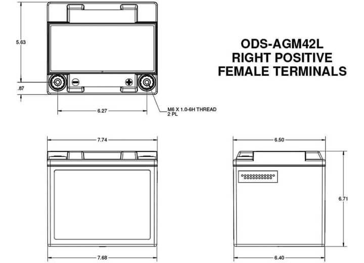 Odyssey Extreme Powersport 12V Battery  • ODS-AGM42L