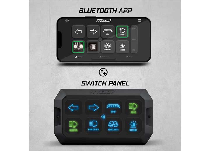 XK Glow XK Command Off Road Switch Panel with Bluetooth-Controlled App  • XK-CMD-KIT