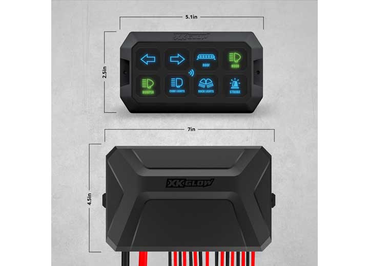 XK Glow XK Command Off Road Switch Panel with Bluetooth-Controlled App  • XK-CMD-KIT