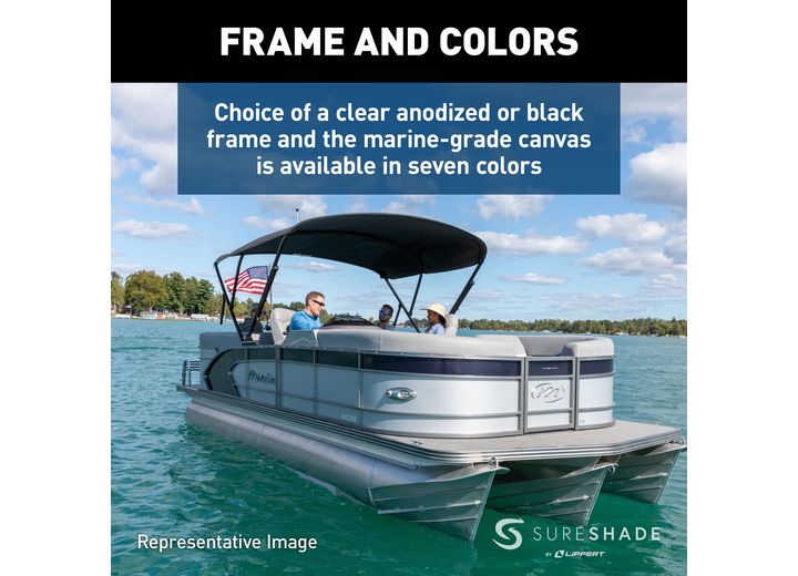 SureShade Battery Powered Bimini - Clear Anodized Frame, Black Fabric  • 2021133086