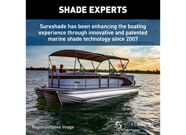 SureShade Battery Powered Bimini - Clear Anodized Frame, Black Fabric  • 2021133086