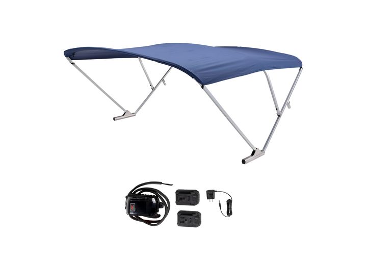 SureShade Battery Powered Bimini - Clear Anodized Frame, Navy Fabric  • 2021133094
