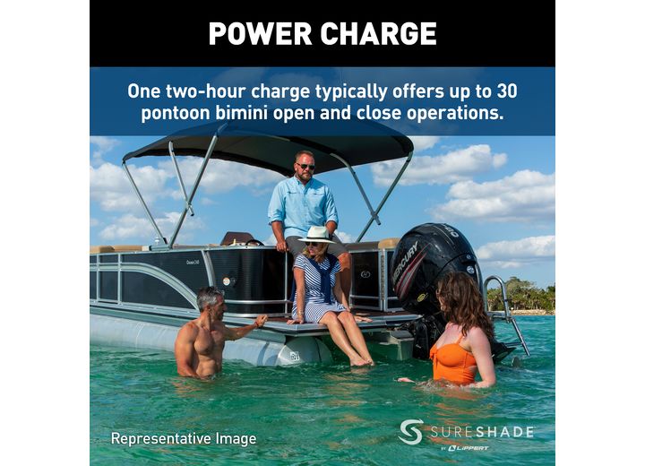 SureShade Battery Powered Bimini - Clear Anodized Frame, Navy Fabric  • 2021133094