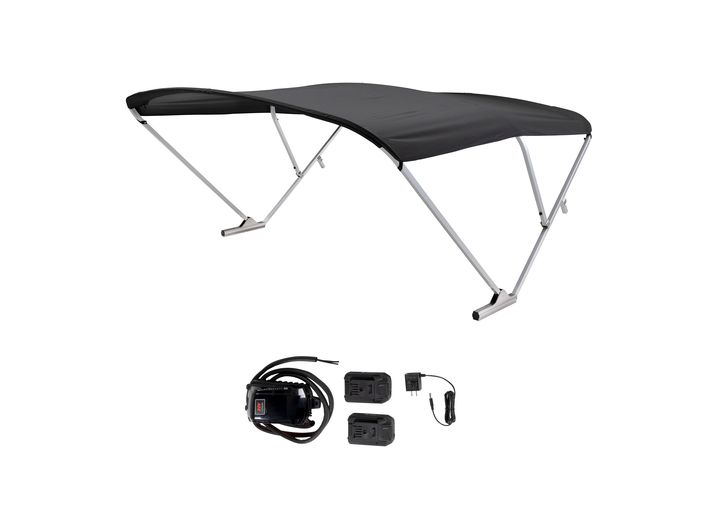 SureShade Battery Powered Bimini - Clear Anodized Frame, Black Fabric  • 2021133086