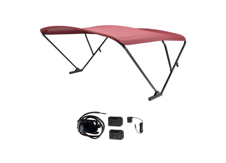 SureShade Battery Powered Bimini - Black Anodized Frame, Burgundy Fabric  • 2021133091