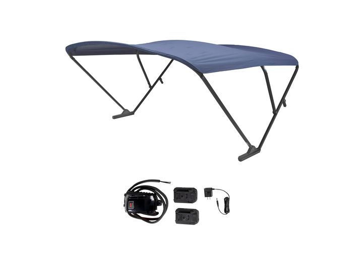 SureShade Battery Powered Bimini - Black Anodized Frame & Navy Fabric  • 2021133095