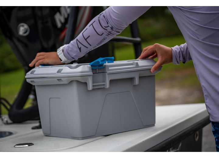 Plano Marine Water-Resistant Storage Bin Bin Storage Box, Gray w/ Blue Latches  • PLAM1071B