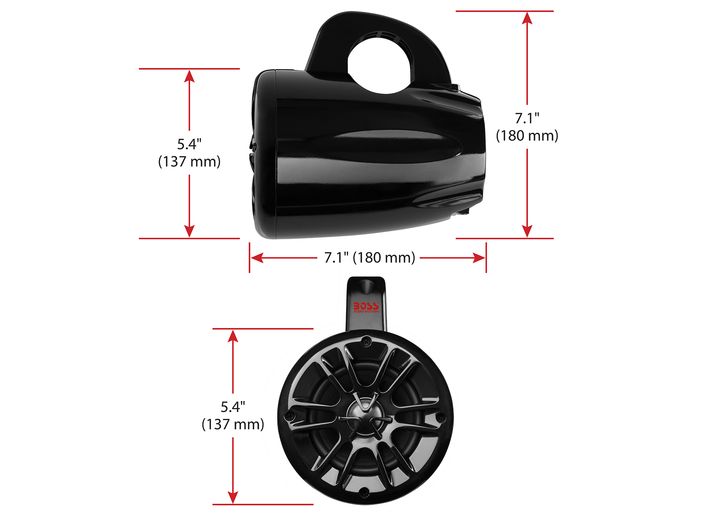 BOSS Marine Weatherproof Waketower System - 4 Inch Stereo Speakers, Full Range, 2 Way, IPX5 Rated, Pair  • MRWT40