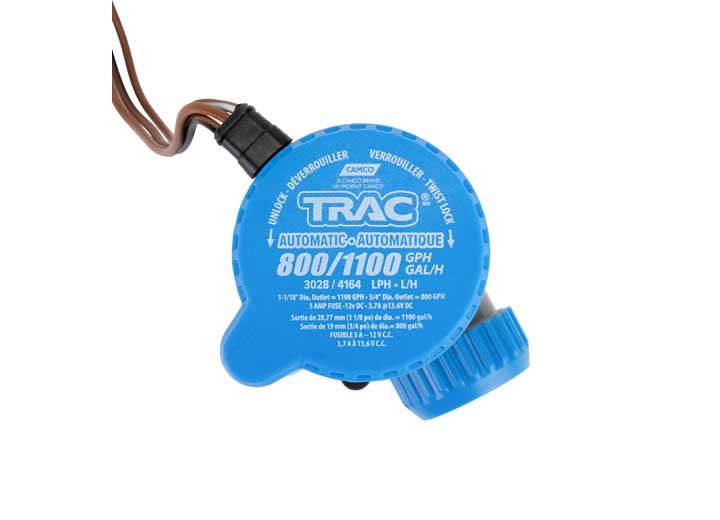 TRAC Automatic Bilge Pump- 800 / 1100 GPH, 3/4