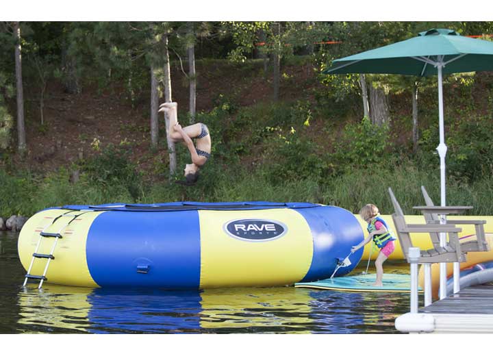 RAVE Sports Aqua Jump Eclipse 120 Water Trampoline - Blue/Yellow  • 00120