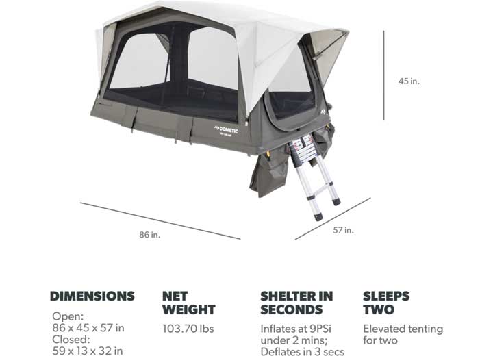 Dometic TRT 140 Air Inflatable Rooftop Tent  • 9120002265