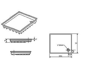 Icon Polar White Rectangular Shower Pan (24