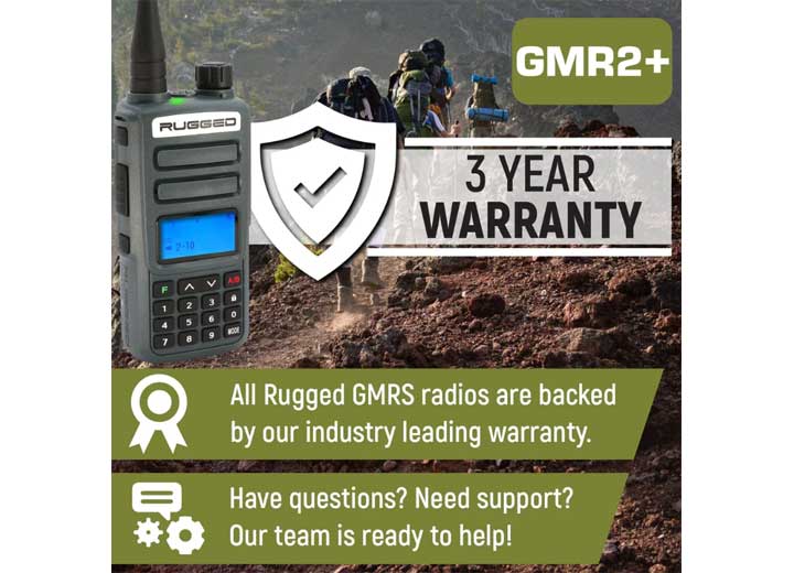 Rugged Radios GMRS and FRS Two Way Handheld Radio - Grey  • GMR2-PLUS