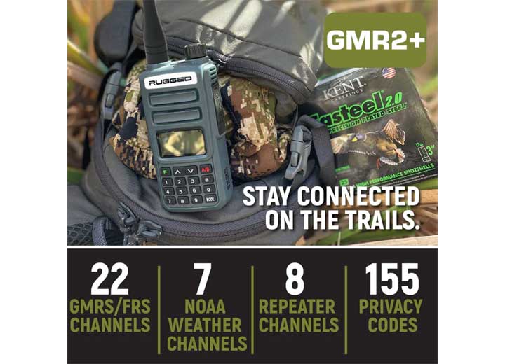 Rugged Radios GMRS and FRS Two Way Handheld Radio - Grey  • GMR2-PLUS