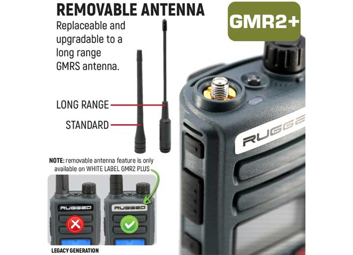 Rugged Radios GMRS and FRS Two Way Handheld Radio - Grey  • GMR2-PLUS