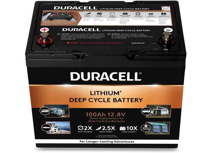 Duracell Lithium-Iron Phosphate Deep Cycle 12.8V 100 Ah Battery  • DRB100LFP