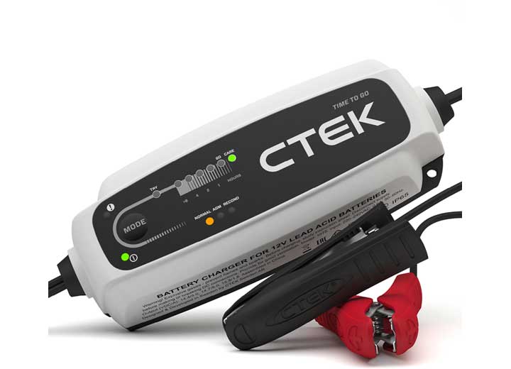 CTEK CT5 Time To Go 12 Volt Battery Charger and Maintainer with Accessories • 40-255